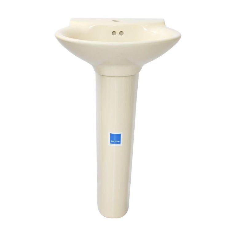 Lavabo de Baño Corona Avanti con Pedestal Bone – Ferrisariato